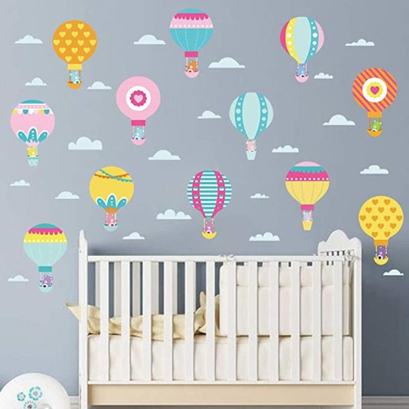 NEW Colorful Hot Air Balloon Wall Decals - Picture 4 of 7